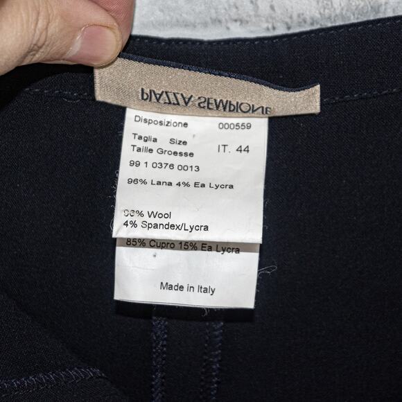 PIAZZA SEMPIONE Women's Drawstring Pants in Wool Navy Blue size 44IT 8US - Picture 9 of 9